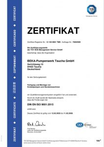 TÜV-Zertifikat Beka 2025